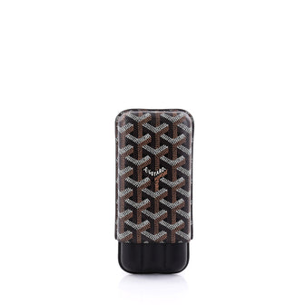 Goyard 3 Cigar Holder Coated Canvas Black 2700801