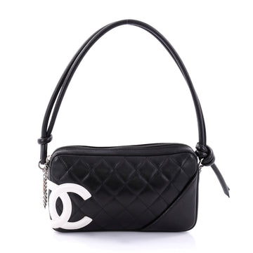 Chanel Cambon Pochette Quilted Leather Black 2701302