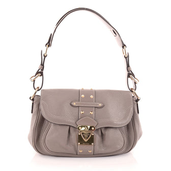 Louis Vuitton Suhali Le Confident Handbag Leather Gray 2702803