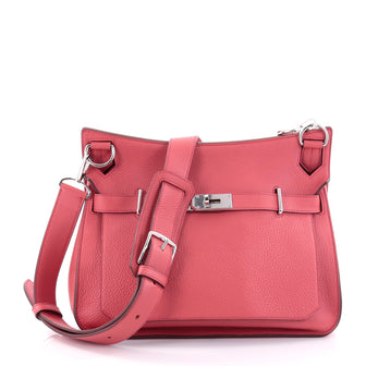 Hermes Jypsiere Handbag Clemence 34 Pink 2703401