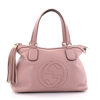 Gucci Soho Convertible Soft Top Handle Bag Leather Pink 2703801