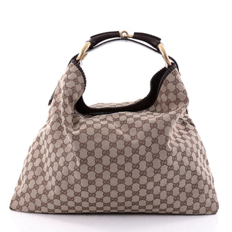 Gucci Horsebit Hobo GG Canvas Large Neutral 2703802