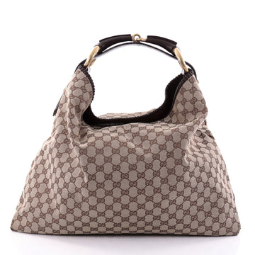 Gucci Horsebit Hobo GG Canvas Large Neutral 2703802
