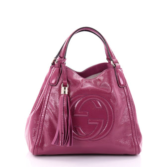 Gucci Soho Convertible Shoulder Bag Patent Small Pink 2704204