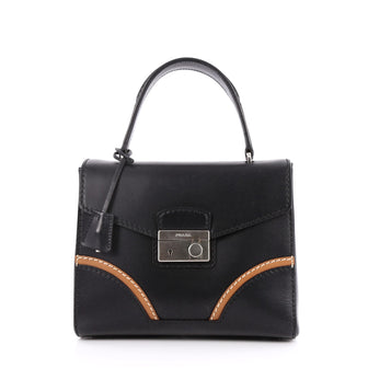 Prada Sound Top Handle Bag Calfskin Medium Black 2704304
