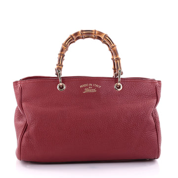 Gucci Bamboo Shopper Tote Leather Medium Red 2704802