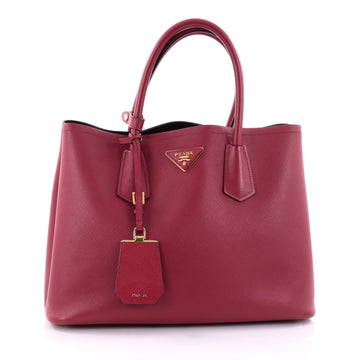 Prada Cuir Double Tote Saffiano Leather Medium Red 2704807