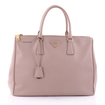 Prada Double Zip Lux Tote Saffiano Leather Large Pink 2704814