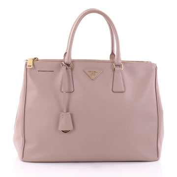 Prada Double Zip Lux Tote Saffiano Leather Large Pink 2704814