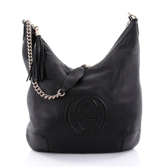 Gucci Soho Chain Strap Hobo Leather Medium Black 2705003