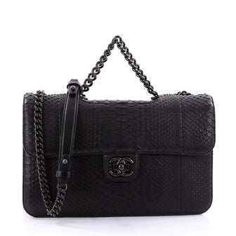 Chanel Perfect Edge Flap Bag Python Jumbo Black 2705202