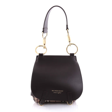 Burberry Bridle Handbag Leather and Haymarket Check brown 2708103