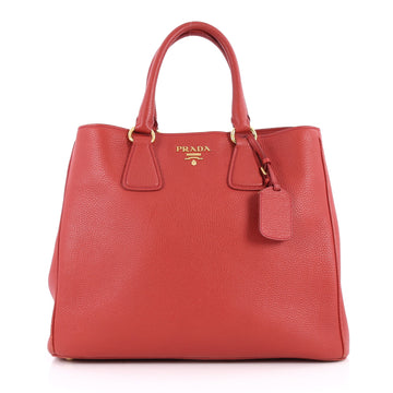 Prada Convertible Open Tote Vitello Daino Medium Red 2708201
