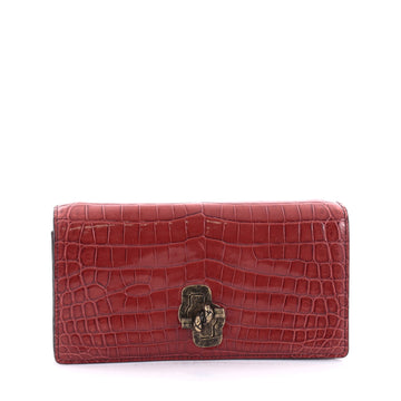 Bottega Veneta Knot Flap Clutch Crocodile Small Red 2708701