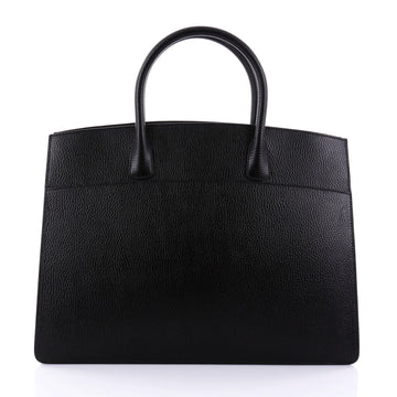 Hermes White Bus Handbag Leather 39 Black 2708803