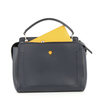 Fendi DotCom Convertible Satchel Leather Medium Blue 2709102