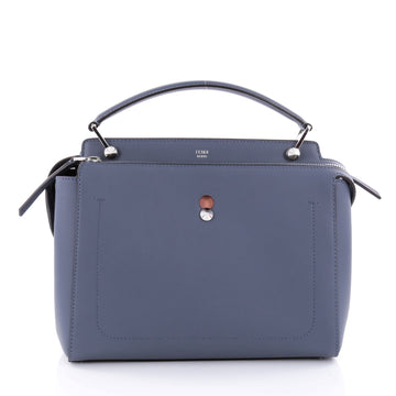Fendi DotCom Convertible Satchel Leather Medium Blue 2709604