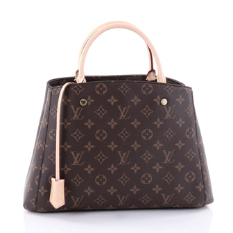 Louis Vuitton Montaigne Handbag Monogram Canvas MM Brown 2713702