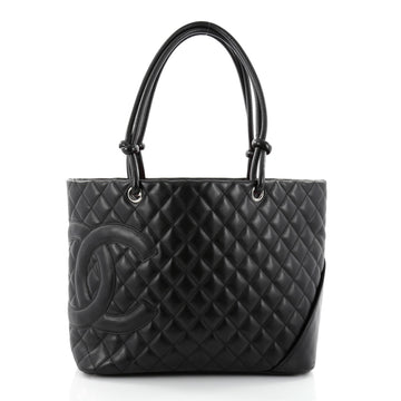 Chanel Cambon Tote Quilted Leather Large Black 2715103