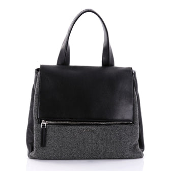 Givenchy Pandora Pure Satchel Wool with Leather Medium Black 2716802