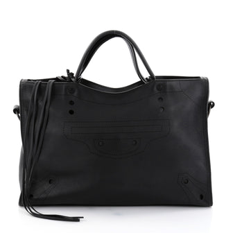 Balenciaga Blackout City AJ Handbag Leather Medium Black 2716803
