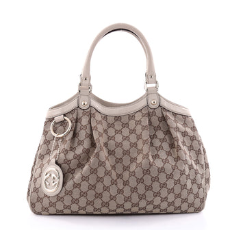 Gucci Sukey Tote GG Canvas Medium Neutral 2718401