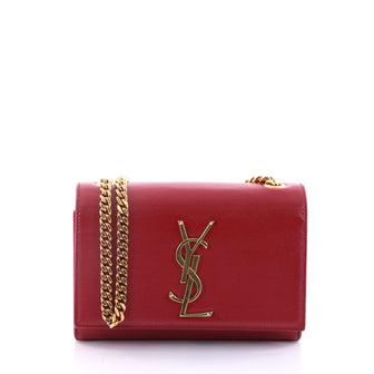 Saint Laurent Classic Monogram Crossbody Bag Grainy Leather Small Red 2720401
