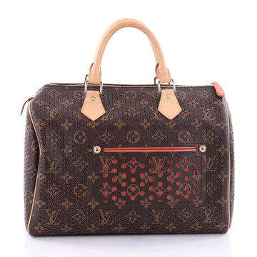Louis Vuitton Speedy Handbag Perforated Monogram Canvas 2721001