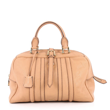 Burberry Belted Zip Satchel Leather Medium Brown 2722701