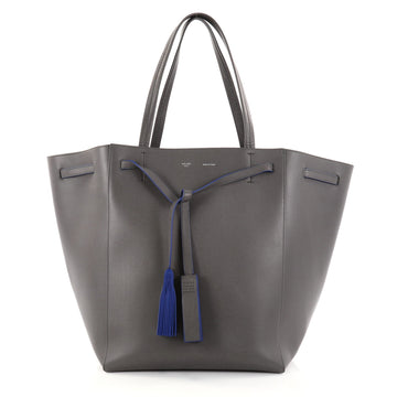 Celine Phantom Tie Cabas Tassel Tote Leather Small Gray 2722901