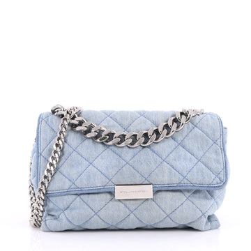 Stella McCartney Soft Beckett Shoulder Bag Quilted Denim 2723001