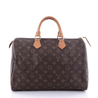 Louis Vuitton Speedy Handbag Monogram Canvas 35 Brown 2725109