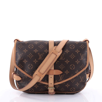 Louis Vuitton Saumur Handbag Monogram Canvas PM Brown 2725116