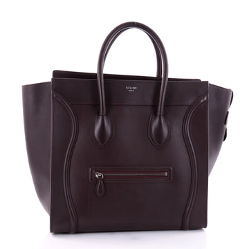 Celine Luggage Handbag Smooth Leather Medium Red 2725301
