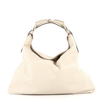 Gucci Horsebit Hobo Leather Large White 2726201