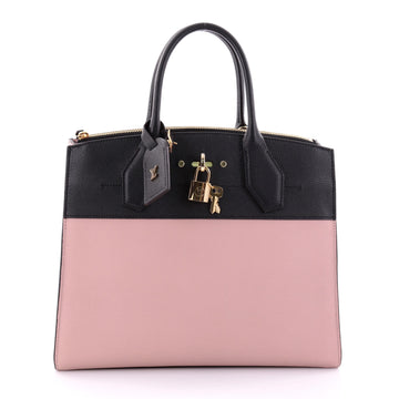 Louis Vuitton City Steamer Handbag Leather MM Pink 2727102