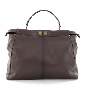 Fendi Peekaboo Handbag Leather Large Brown 2727301