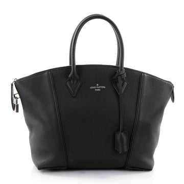 Louis Vuitton Soft Lockit Handbag Leather PM Black 2727401