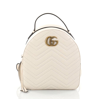 Gucci GG Marmont Backpack Matelasse Leather Small White 2728001
