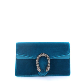 Gucci Dionysus Handbag Velvet Super Mini Blue 2728902
