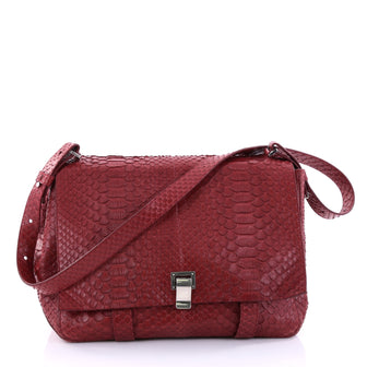 Proenza Schouler Courier Bag Python Large Red 2729401