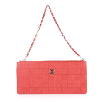 Chanel Precious Symbols Pochette Embossed Quilted Red 2729801