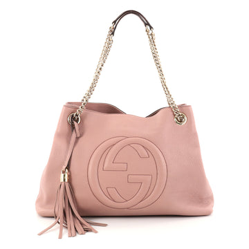 Gucci Soho Chain Strap Shoulder Bag Leather Medium Pink 2731201