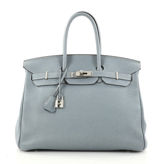 Hermes Birkin Handbag Blue Togo with Palladium Hardware Blue 2732001