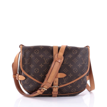 Louis Vuitton Saumur Handbag Monogram Canvas PM Brown 2732501