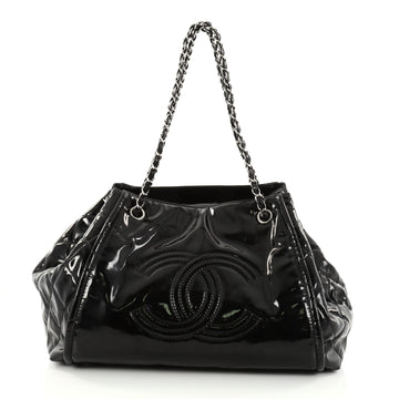 Chanel Lipstick Accordion Tote Patent Vinyl Large Black 2733001