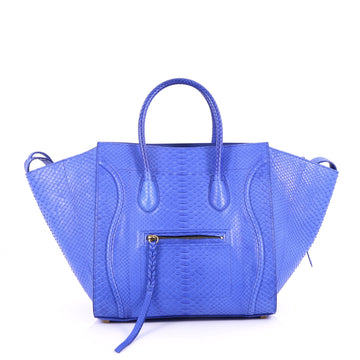 Celine Phantom Handbag Python Large Blue 2733701