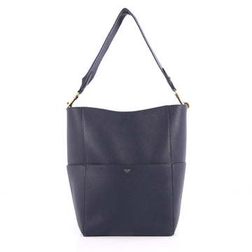 Celine Sangle Seau Handbag Goatskin Large Blue 2733703