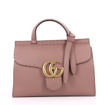 Gucci GG Marmont Top Handle Bag Leather Small Pink 2733707
