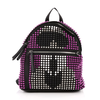 Fendi Karlito Backpack Studded Nylon Purple 2734401